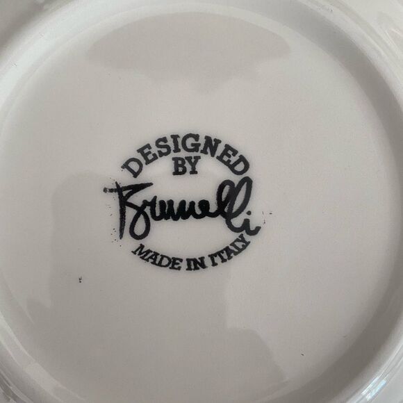 Brunelli Italy Blue Grapes Hand Painted 8” Decorative Plate Vintage Porcelain - Picture 4 of 4